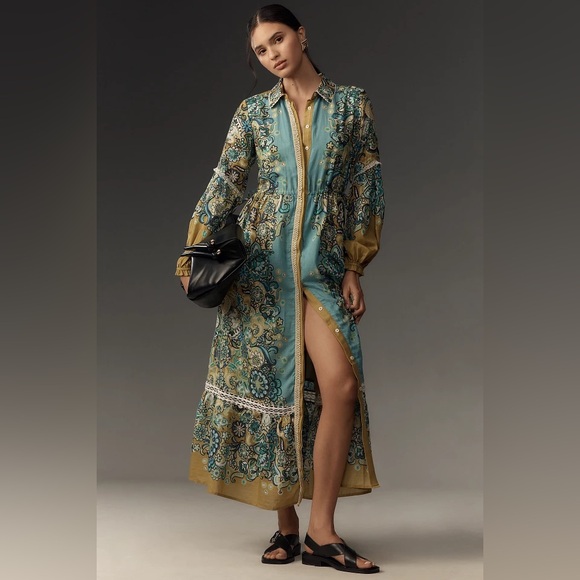 The Eleanora Long-Sleeve Maxi Shirt Dress 1X NWT - Picture 1 of 9